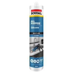 Soudal 300ml Clear All Purpose Silicone Sealant - Clear