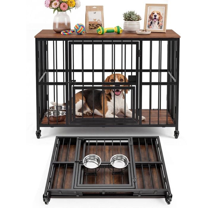 Advwin Dog Crate Furniture Foldable Heavy Duty Pet Kennel End Table