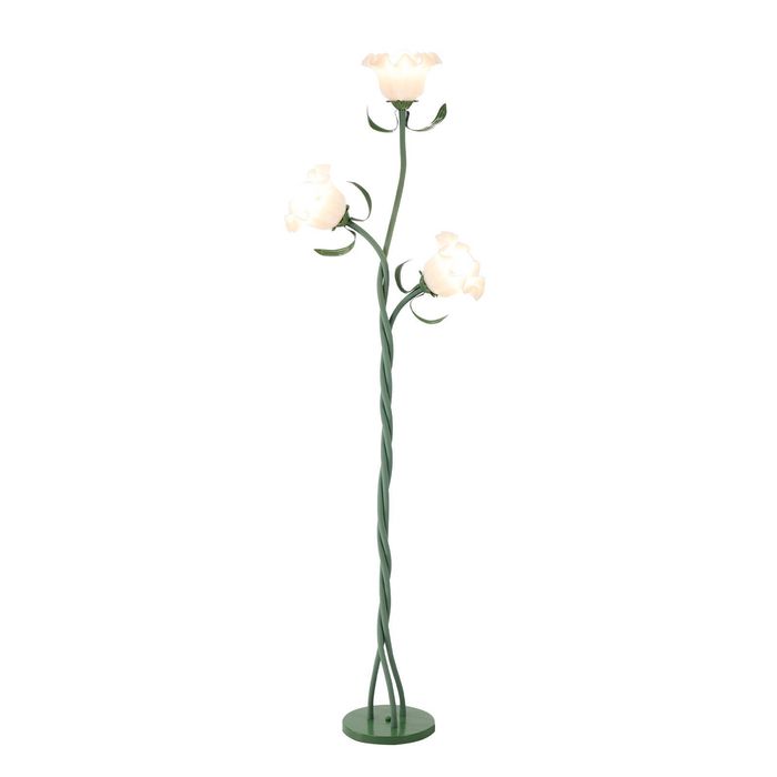 Oikiture 3-light Floor Lamps Freestanding Metal Lamp Acrylic Shade