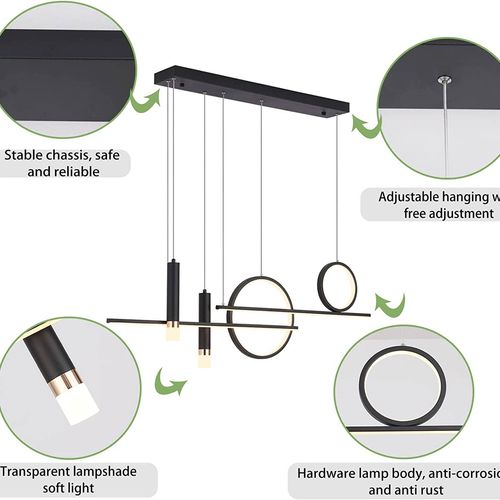 LED Chandelier linear pendant lighting, 50W Modern (Black) - Bunnings ...