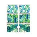 Cinnamon Placemats Cork Backed Set of 6 Tropical Leaves