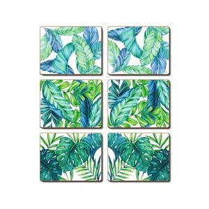 Cinnamon Placemats Cork Backed Set of 6 Tropical Leaves