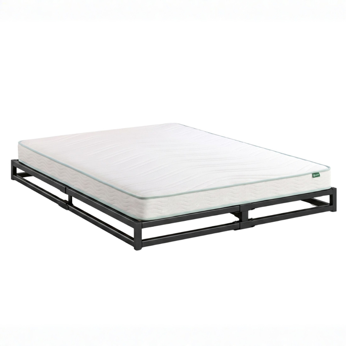 Zinus Double Joseph Metal Bed Frame & Bonnell Spring Mattress Set, 15cm High, Essential Inner Spring