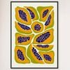 Galrie Vibrant Papaya Print Abstract Kitchen Wall Art Fruit Collection Decor, Black Frame, A3 30 x 42cm (12 x 16inch)