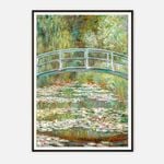 Galrie Monet’s Japanese Bridge Art Print Iconic Impressionist Masterpiece for Home Decor, Black Frame, A1 60x 84cm (23 x 33inch)