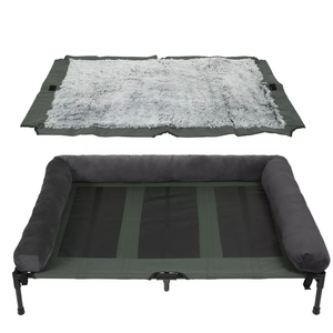 P&P Gray Pet Cot with Bolster Support and Breathable Mesh Design for Dogs to Lounge(2XL)