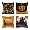 Catzon 4 Pcs Scary Throw Pillow Covers Linen Cushion Case for Decor 45X45cm
