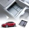 Centre Console Front Organizer Tray for Tesla Model Y Juniper 2025-Onwards with Grey Silicone Mat