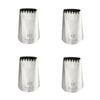 4PK Mondo Stainless Steel #1D Basketweave Piping Tip - Silver