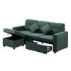 Oikiture Modular Sofa Lounge Set with Ottoman Velvet Green