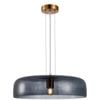 CLA Lighting Gelatina Interior 1 Dome Glass with Brass Highlight Pendant Light Smoky Black