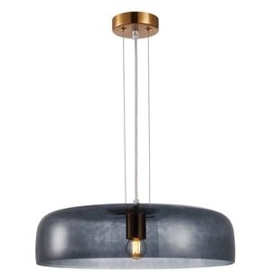 CLA Lighting Gelatina Interior 1 Dome Glass with Brass Highlight Pendant Light Smoky Black