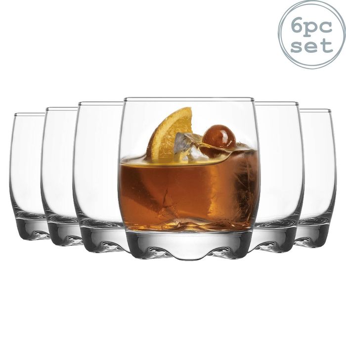 LAV Adora Whisky Tumbler Glasses - 290ml - Pack of 6 Whiskey Glasses