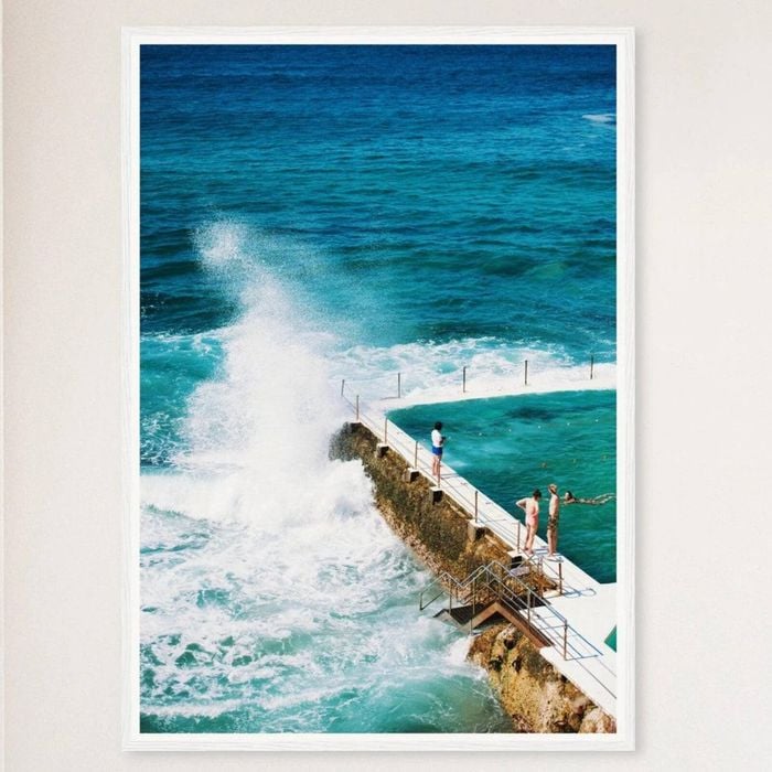 Galrie Bondi Beach Icebergs II Art Print Photography, White Frame, A0 84 x 119cm (33 x 47inch)