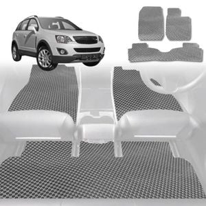 6D Diamond Car Floor Mats for Holden Captiva 5 2006-2015-Full Set-Grey-Outback GT