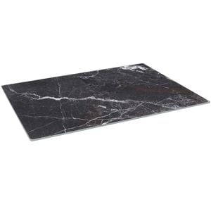Glass Chopping Board - 50 x 40cm - Black Marble Effect - Kitchen Dining Place Mats Cutting Mat Worktop Saver for Food Prep