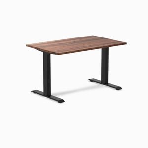 Desky Fixed Height Walnut Hardwood Desk 120x75cm Matte Black Leg