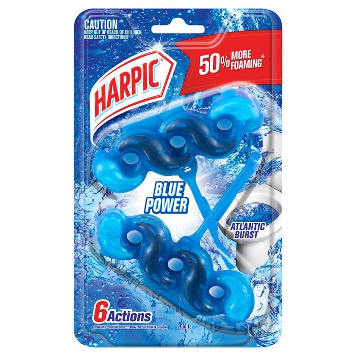 Harpic Fresh Power Atlantic Burst Toilet Cleaner Block - 2 Pack