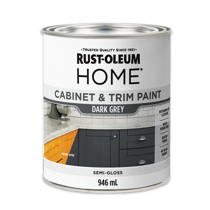 Rust-Oleum Home Cabinet & Trim Paint Semi Gloss Dark Grey 946mL