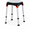 King Rotating Round Stool with Tray, Height Adjust, Black with Grey Cushion