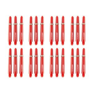 24pc Formula Sports Tex Grip 30mm Nylon Shafts Dart Game Accessory Short Red