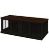 Paws and Willow Double Night Sky with Espresso Top  Wooden Dog Crate Barn Doors with Bars