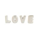 4pc Urban Love Letter 9.5cm Ceramic Flower Vase - White