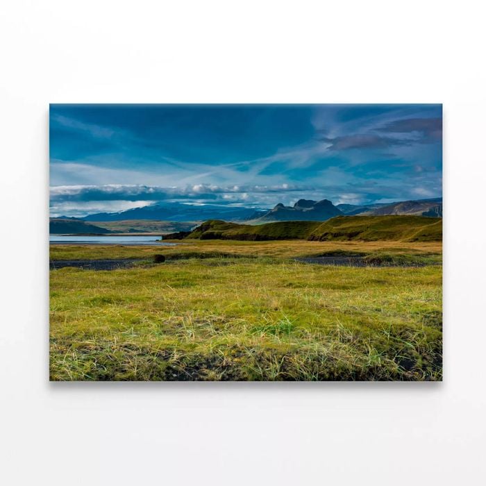 Green Grass Lands with Blue Sky   Print 100% Australian Made 90 x 60cm  (Stretched)