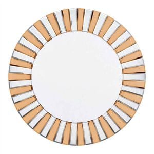 P&P Silver 60cm Decorative Wall Mirror With Crushed Diamond Accents