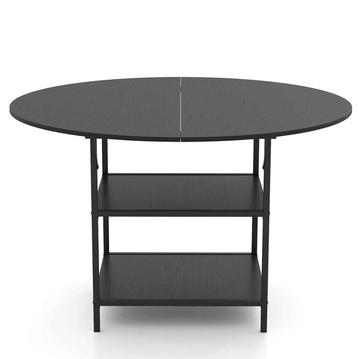 Costway Dining Table Kitchen Counter Table Farmhouse Dinner Table Black