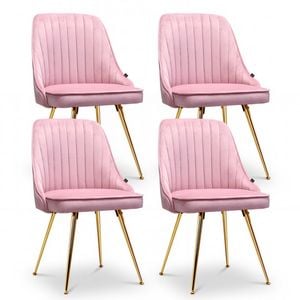 4x Dining Chairs Pink