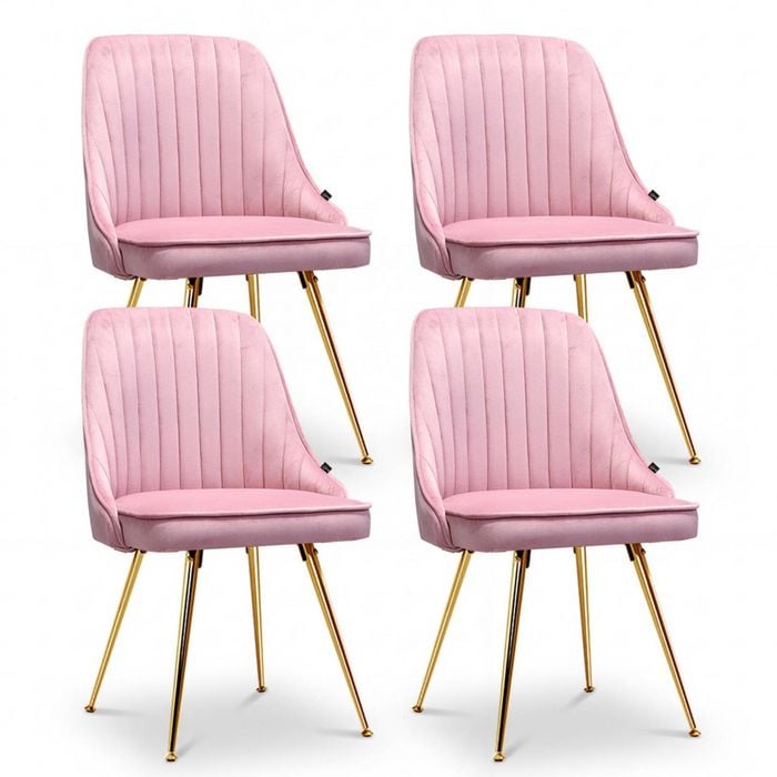 4x Dining Chairs Pink