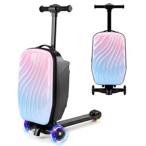 Advwin 4-in-1 Kids Scooter Suitcase Ride-On Luggage Carry-On Hardshell Travel Suitcase Graffiti