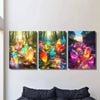 3pcs Colourful Magic Crystals in the Forest Print 100% Australian Made 3 x 40x60cm (Metal Print)