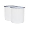 Argon Tableware White Enamel Utensil Holders - 15.5cm - Pack of 2