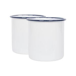 Argon Tableware White Enamel Utensil Holders - 15.5cm - Pack of 2