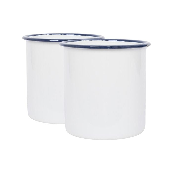 Argon Tableware White Enamel Utensil Holders - 15.5cm - Pack of 2