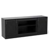 Costway 70" Farmhouse TV Stand Sliding Barn Door Adjustable Black
