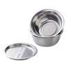 Anygleam Silver Stainless Steel Basket Strainer Bowl With Vegetable Cutter/ Slicer For Buffet And Restaurant Kitchenware