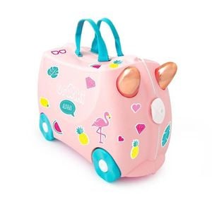 Trunki Ride On Kids Suitcase Luggage Toy Box - Flossi Flamingo