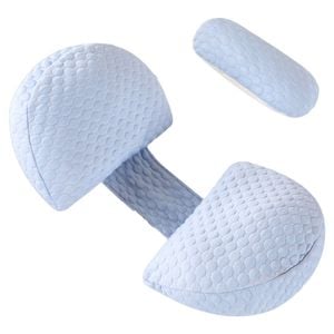 Catzon Pregnancy Side Sleep Pillow Washable Back Belly Hips Legs-blue