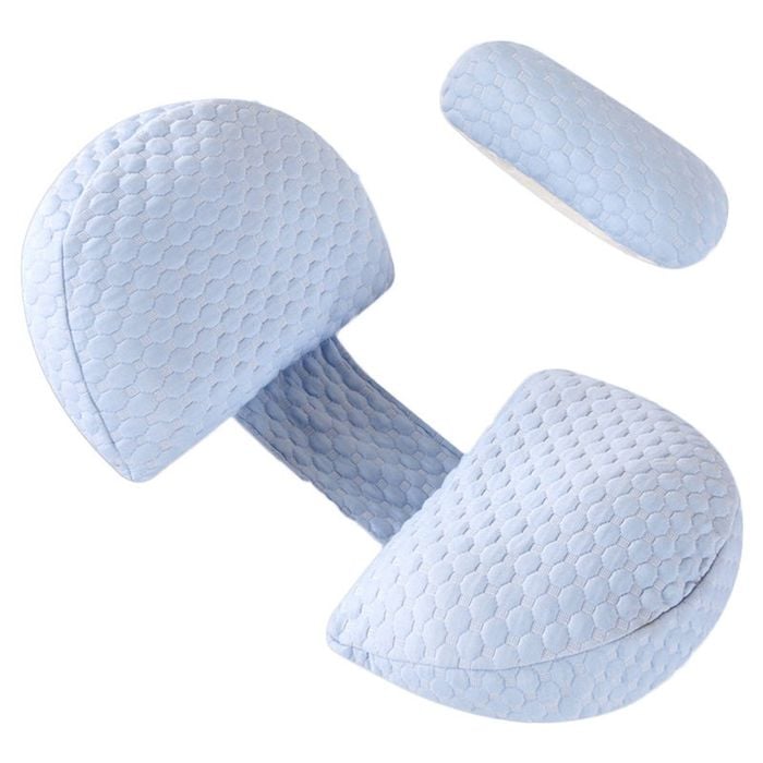 Catzon Pregnancy Side Sleep Pillow Washable Back Belly Hips Legs-blue