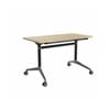 Olg Modulus Flip Table Black And Silver Frame New Oak Ravine Top L1600mm X W750mm