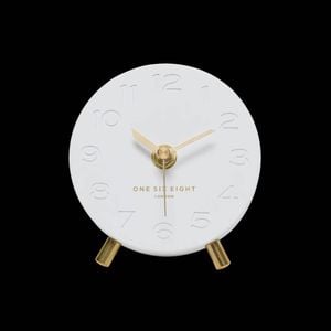 One Six Eight London  Ariel White Silent Mantel Clock