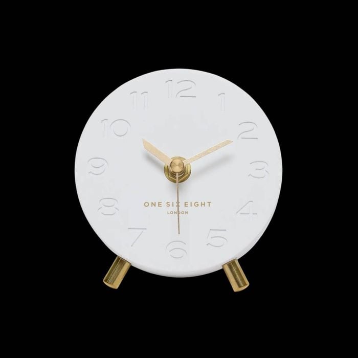 One Six Eight London  Ariel White Silent Mantel Clock