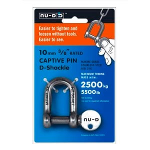 NU-D 10mm Stainless Steel D Shackle