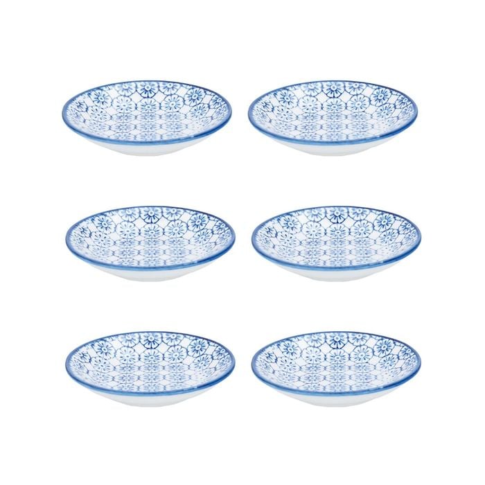 Nicola Spring Patterned Dipping Dishes - Small Bowls for Rice, Soy Sauce & Olive Oil, 10cm - Set of 6