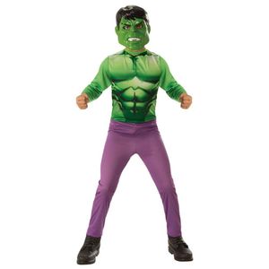 Kids Hulk Halloween Costume with Muscle Print Jumpsuit and Mask for Dress Up, 3-5-YRS