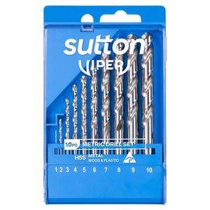 Sutton Tools 1.0 - 10.0mm Viper Metric Drill Bit Refill 10 Piece Set