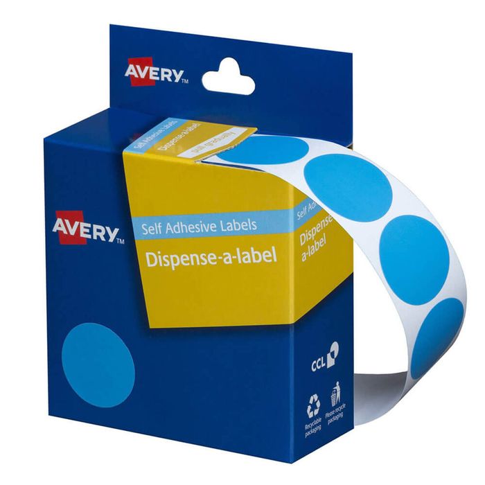 Avery Self-Adhesive Dot Labels 24mm (500pcs) (Light Blue)